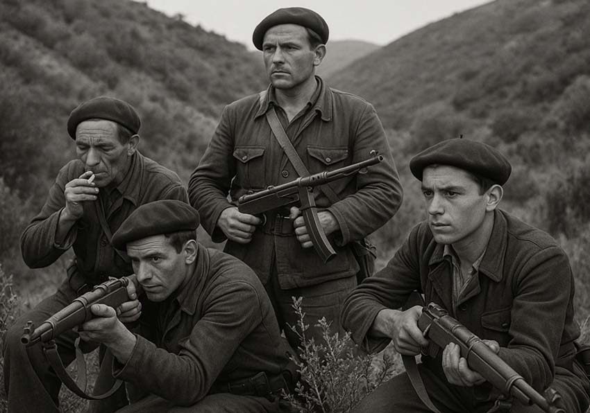 Four men with guns